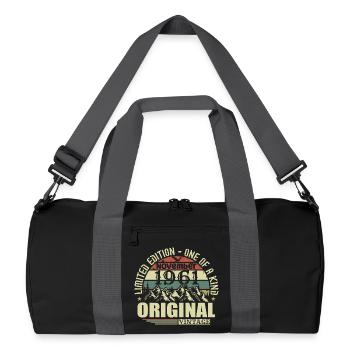 Geburtstag November 1961 - Recycelte Duffel Bag - Schwarz/Graphitgrau - Vorne
