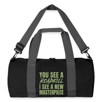 Tierpräparation für das Design von Präparatoren - Recycelte Duffel Bag - Schwarz/Graphitgrau - Vorne