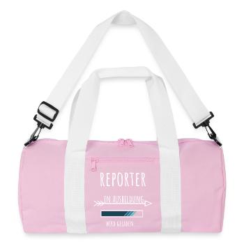 Étudiant en journalisme Formation professionnelle Reporter - Sac de sport recyclé - rose/blanc - Devant