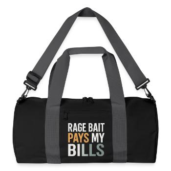 Rage Bait Pays My Bills, Funny Meme  - Recycled Duffel Bag - black/graphite grey - Front