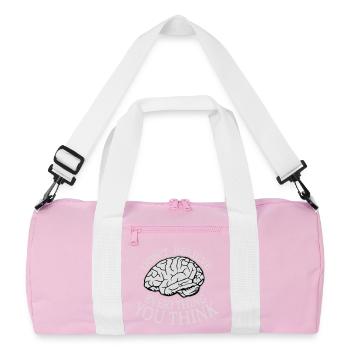Don't Believe Everything You Think Spruch Weisheit - Recycelte Duffel Bag - Rosa/Weiß - Vorne