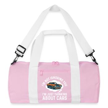 Ich ignoriere nicht, dass du über Autos nachdenkst – Autoangebot - Recycelte Duffel Bag - Rosa/Weiß - Vorne