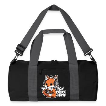 Fox with headset, game hero - Recycled Duffel Bag - black/graphite grey - Front