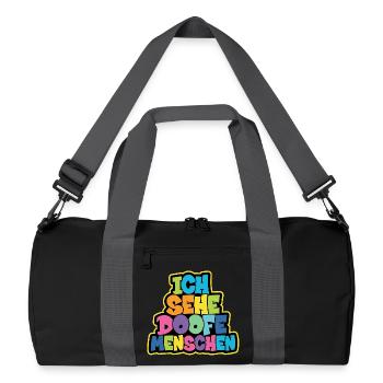 Ich sehe Doofe Menschen - Recycelte Duffel Bag - Schwarz/Graphitgrau - Vorne
