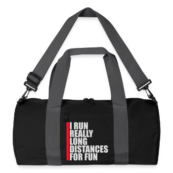 Je cours de très longues distances pour un marathon amusant - Sac de sport recyclé - noir/gris graphite - Devant