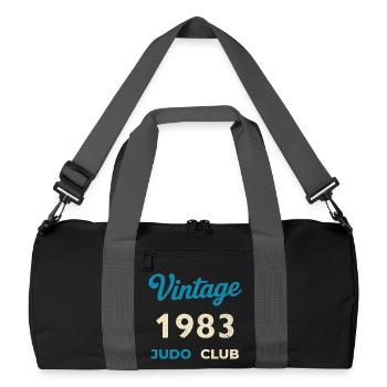Vintage 1983 Judo Club Retro Birth Year Gift - Recycled Duffel Bag - black/graphite grey - Front
