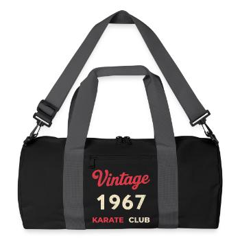 Millésime 1967 – Année de naissance rétro du Karate Club - Sac de sport recyclé - noir/gris graphite - Devant