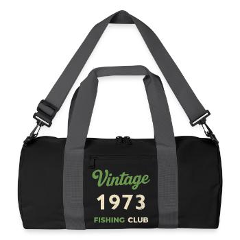 Millésime 1973 – Année de naissance rétro du club de pêche - Sac de sport recyclé - noir/gris graphite - Devant