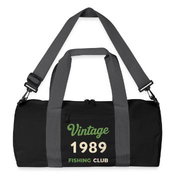 Vintage 1989 – Fishing Club Retro Birth Year - Recycled Duffel Bag - black/graphite grey - Front