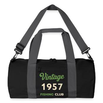 Vintage 1957 – Fishing Club Retro Birth Year - Recycled Duffel Bag - black/graphite grey - Front