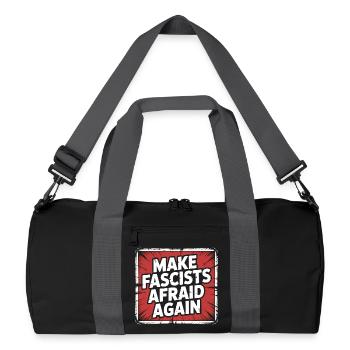 Faites peur au fasciste à nouveau - Produits dérivés antifascistes - Sac de sport recyclé - noir/gris graphite - Devant