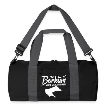 North Sea Holiday BORKUM MY FAVORITE ISLAND Funny - Recycled Duffel Bag - black/graphite grey - Front