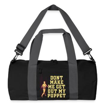 Ne me force pas à sortir ma marionnette - Sac de sport recyclé - noir/gris graphite - Devant