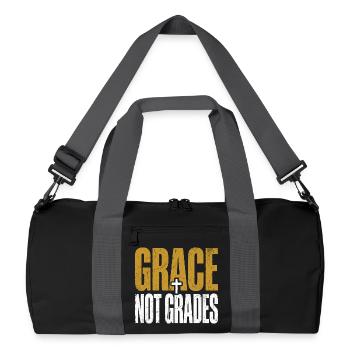 Grace Not Grades Christlicher Lehrer Jesus Glaube - Recycelte Duffel Bag - Schwarz/Graphitgrau - Vorne