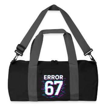 Idée de cadeau Error 67 Six Seven Glitch Cyber Meme - Sac de sport recyclé - noir/gris graphite - Devant