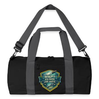 Rezept? Ich Rate Und Hoffe - Recycelte Duffel Bag - Schwarz/Graphitgrau - Vorne