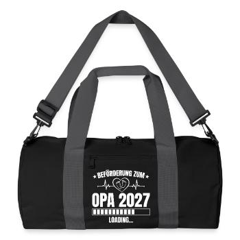 Opa 2027 Loading – Beförderung zum Opa - Recycelte Duffel Bag - Schwarz/Graphitgrau - Vorne