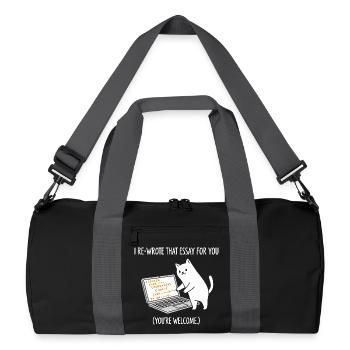 Code-Katze erklärt Aufgaben - Recycelte Duffel Bag - Schwarz/Graphitgrau - Vorne