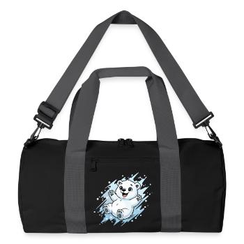 Fröhlicher Polarbär Spritzer - Recycelte Duffel Bag - Schwarz/Graphitgrau - Vorne