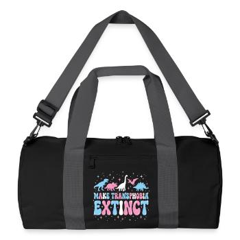 LGBTQ-Pride-Monat – Transphobie ausrotten - Recycelte Duffel Bag - Schwarz/Graphitgrau - Vorne