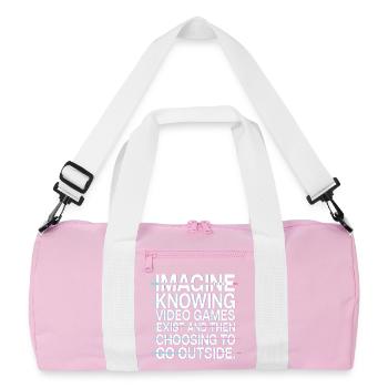 Imaginez que les jeux vidéo existent PC Gamer Gaming Zocker - Sac de sport recyclé - rose/blanc - Devant