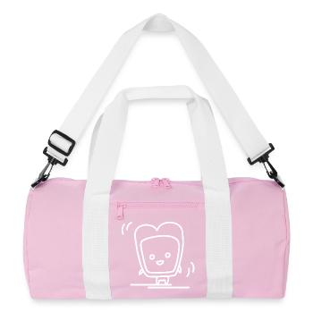 Dancing Toast - Recycelte Duffel Bag - Rosa/Weiß - Vorne
