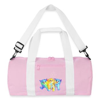 Bunte Baby Katzen - Recycelte Duffel Bag - Rosa/Weiß - Vorne