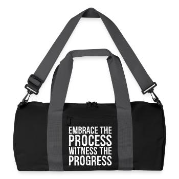 embrace the process witness the progress - Recycled Duffel Bag - black/graphite grey - Front