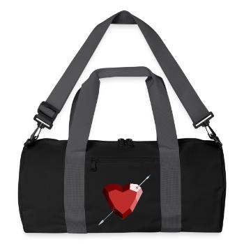 Wounded Ruby Heart – Love, Beauty, and Breakup - Recycled Duffel Bag - black/graphite grey - Front