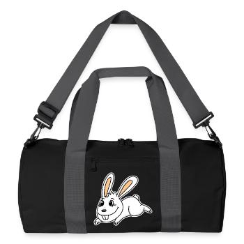 Mignon lapin illustration lapin blanc - Sac de sport recyclé - noir/gris graphite - Devant