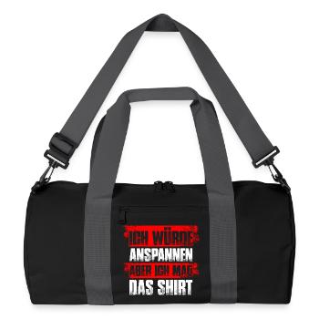 Tense Bodybuilding Bodybuilder Gym Weight Lifting - Recycled Duffel Bag - black/graphite grey - Front