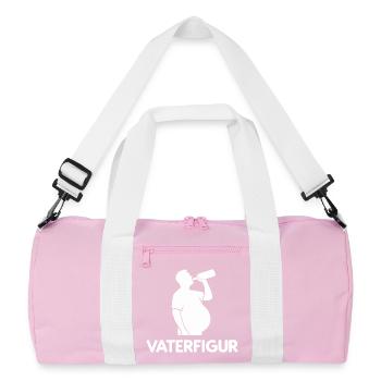 Dad with Beer Belly Funny Ironic Father Figure - Recycled Duffel Bag - pink/white - Front
