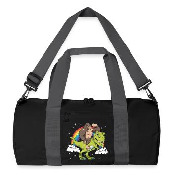 Tyrannosaure T-Rex Dinosaure Singe Gorille Arc-en-ciel - Sac de sport recyclé - noir/gris graphite - Devant