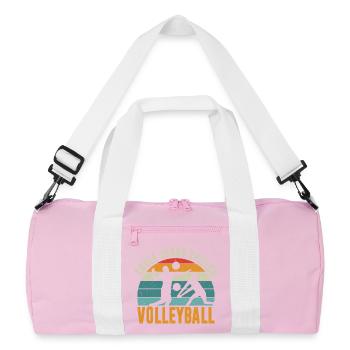 Volleyball Kids Gifts Volleyball Players - Recycled Duffel Bag - pink/white - Front