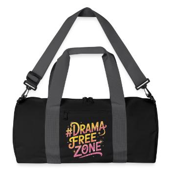 Drama Free Zone Colorful Glittering Fun Font - Recycled Duffel Bag - black/graphite grey - Front
