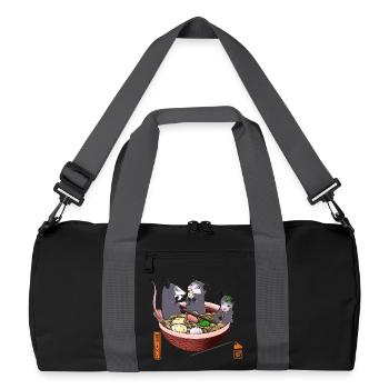 Opossum Eating Ramen Funny Tee - Recycled Duffel Bag - black/graphite grey - Front