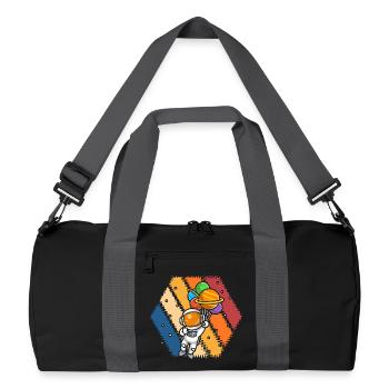 Astronautenballon Galaxie Spritzer - Recycelte Duffel Bag - Schwarz/Graphitgrau - Vorne