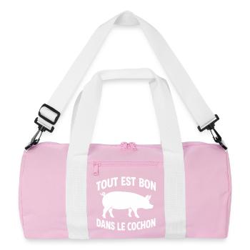 Everything is good in the pig humor cooking bbq - Recycled Duffel Bag - pink/white - Front