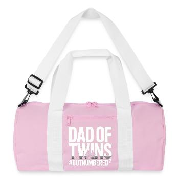 Dad of Twins – Funny Dad Design Twins - Recycled Duffel Bag - pink/white - Front