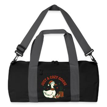 Weihnachtsgans nur ein gemütlicher Gänseurlaub - Recycelte Duffel Bag - Schwarz/Graphitgrau - Vorne