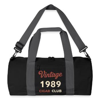 Vintage 1989 Cigar Club Retro Birth Year - Recycled Duffel Bag - black/graphite grey - Front