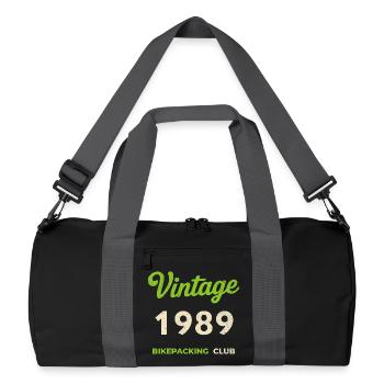 Vintage 1989 – Bikepacking Club Retro Birth Year - Recycled Duffel Bag - black/graphite grey - Front