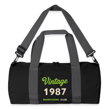 Vintage 1987 – Bikepacking Club Retro Birth Year - Recycled Duffel Bag - black/graphite grey - Front