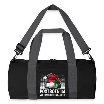 POSTBOTE IM WEIHNACHTSRAUSCH Lustiges - Recycelte Duffel Bag - Schwarz/Graphitgrau - Vorne