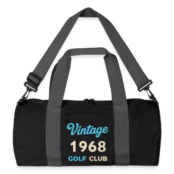 Vintage 1968 Golf Club Retro Geburtsjahr Geschenk - Recycelte Duffel Bag - Schwarz/Graphitgrau - Vorne