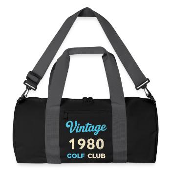 Vintage 1980's Golf Club Retro Birth Year Gift - Recycled Duffel Bag - black/graphite grey - Front