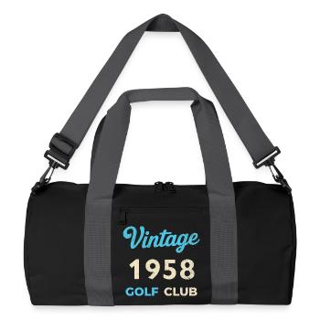 Vintage 1958 Golf Club Retro Geburtsjahr Geschenk - Recycelte Duffel Bag - Schwarz/Graphitgrau - Vorne