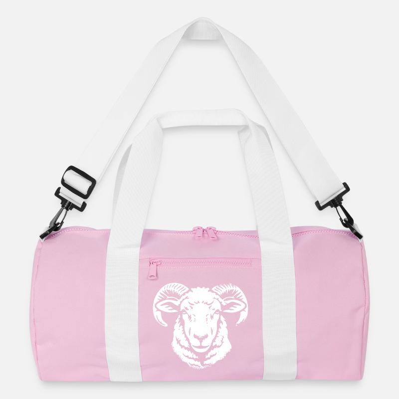 Widder Kopf Ram Schafbock Grunge Vektor Recycelte Duffel Bag