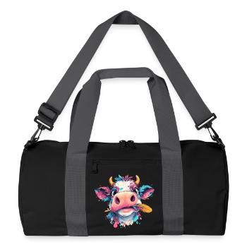 Éclaboussures colorées de tête de vache - Sac de sport recyclé - noir/gris graphite - Devant