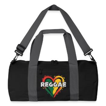 Reggae Heart in Colors - Recycled Duffel Bag - black/graphite grey - Front